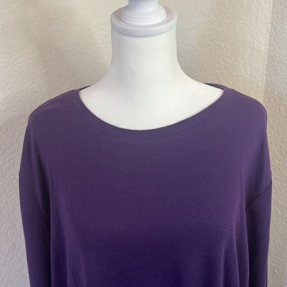 Lane Bryant Deep Purple Long Sleeve Round Neck T-Shirt ~ Size 18 / 20 - Picture 3 of 7